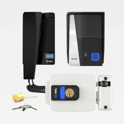 Kit Interfone HDL F8 Advance Preto c/ Fechadura C90 PRO Cilindro Ajust�vel 31-87mm