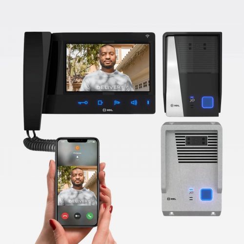 Kit V�deo Porteiro HDL Connect WiFi 7" Touchscreen c/ Aplicativo Protetor Antivandalismo
