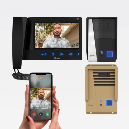 Kit V�deo Porteiro HDL Connect WiFi 7" Touchscreen c/ Aplicativo Protetor Antivandalismo