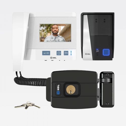 Kit V�deo Porteiro HDL Class c/ Fechadura El�trica C90 STD Cilindro 40mm Monitor