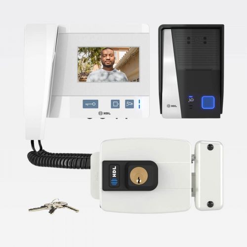 Kit V�deo Porteiro HDL Class c/ Fechadura El�trica C90 STD Cilindro 40mm Monitor