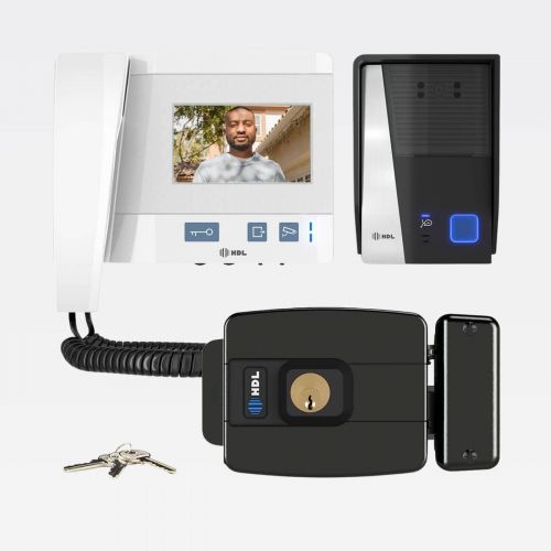 Kit V�deo Porteiro HDL Class c/ Fechadura El�trica C90 STD Cilindro 40mm Monitor