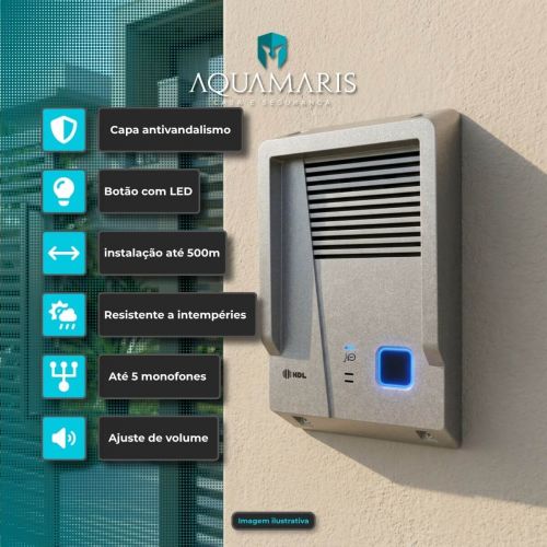 Unidade Externa Interfone HDL F8 Advance com Protetor Antivandalismo 90.02.10.003