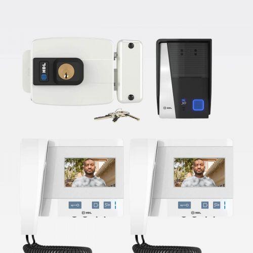 Kit V�deo Porteiro HDL Class 2 Pontos com C�mera + Fechadura C-90 STD Fixa 40mm