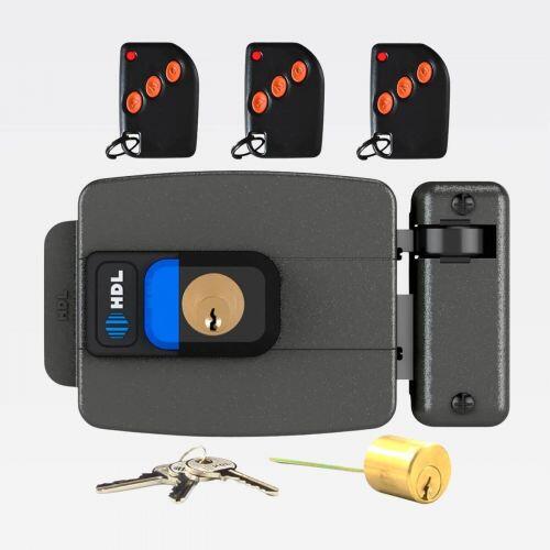 Kit Fechadura Elétrica C-90 PRO HDL com Botão + Controles + Fonte 12V Bivolt