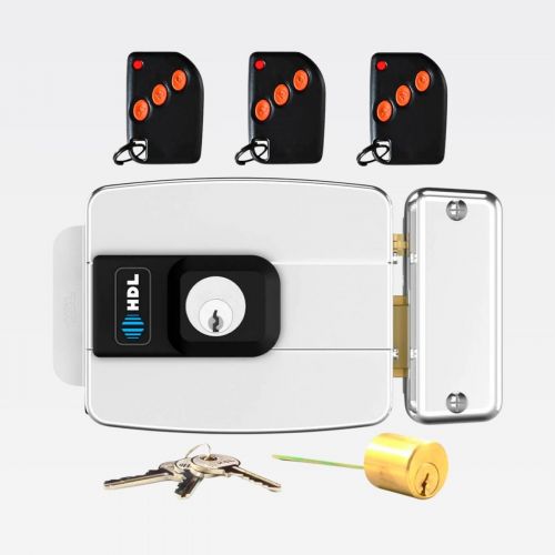 Kit Fechadura El�trica C90 STD Inox Cilindro Fixo 40mm c/ 3 Controles Fonte 12V HDL