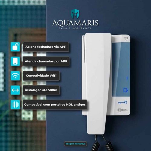 Kit Interfone WiFi HDL Connect c/ Fechadura El�trica C-90 STD + Controle Aplicativo