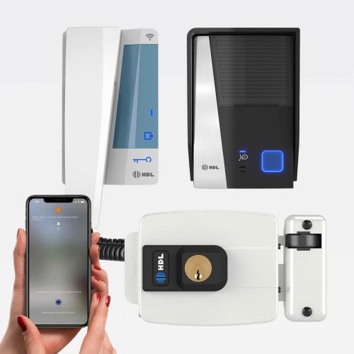 Kit Interfone WiFi HDL Connect c/ Fechadura El�trica C-90 STD + Controle Aplicativo