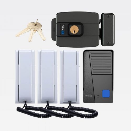 Kit Porteiro Eletr�nico HDL Class 3 Monofones + Fechadura C90 STD