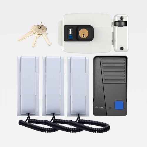 Kit Porteiro Eletr�nico HDL Class 3 Monofones + Fechadura C90 STD