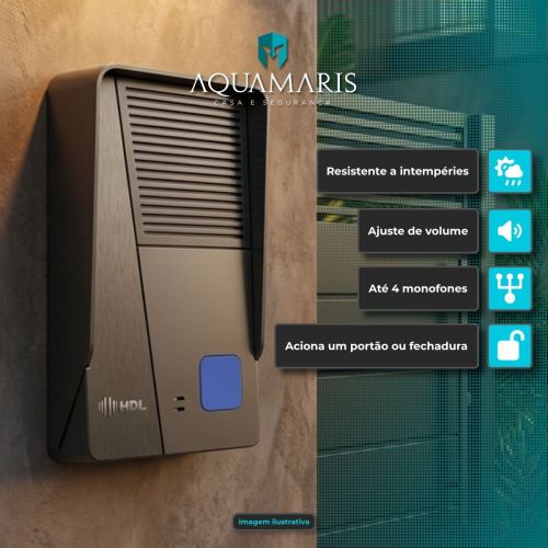 Kit Porteiro Eletr�nico HDL Class 3 Monofones + Fechadura C90 STD