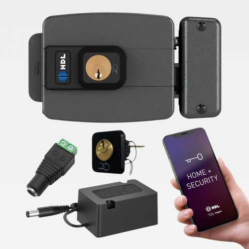 Kit Fechadura Eletr�nica HDL C90 Control App Bluetooth RFID Tags Fonte Conector