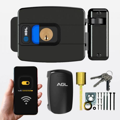 Kit Fechadura El�trica C90 PRO + M�dulo Wi-Fi AGL Ultra Contato HDL C90 PRO Wi-Fi Controle App Alexa Branco HDL