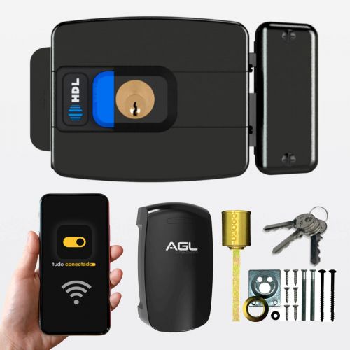 Kit Fechadura El�trica C90 PRO + M�dulo Wi-Fi AGL Ultra Contato HDL C90 PRO Wi-Fi Controle App Alexa Branco HDL
