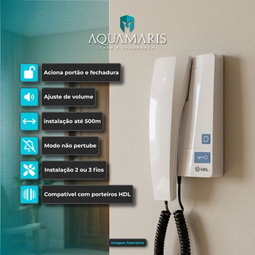 Kit Interfone HDL F8 Advance Bronze + Fechadura C90 Pro + Protetor Antivandalismo Cilindro Ajust�vel 31-87mm