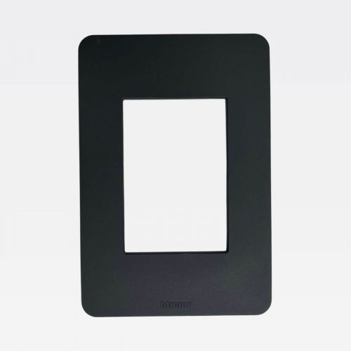 Placa 3 Postos Adjacentes 4x2 Preta Matix Go Bticino Legrand JA4803JB