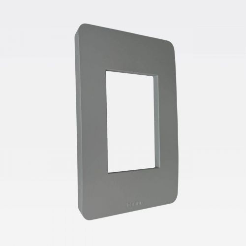 Placa 3 Postos Adjacentes 4x2 Cinza Matix Go Bticino Legrand JA4803JG