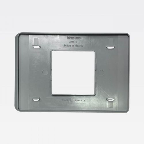 Placa 2 Postos Adjacentes 4x2 Cinza Matix Go Bticino Legrand JA4819JG