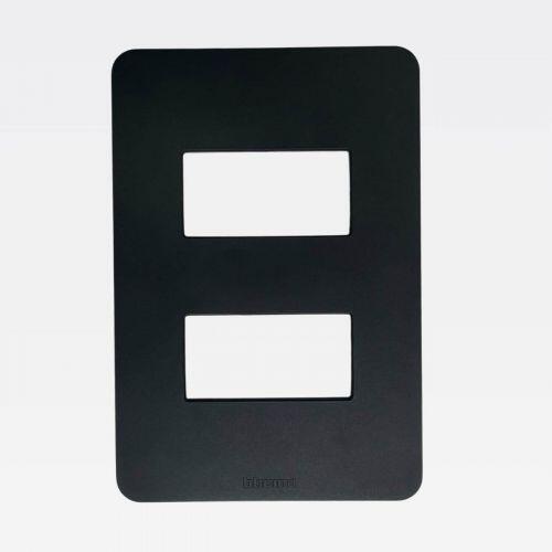 Placa 2 Postos 4x2 Preta Matix Go Bticino Legrand JA4803M2JB