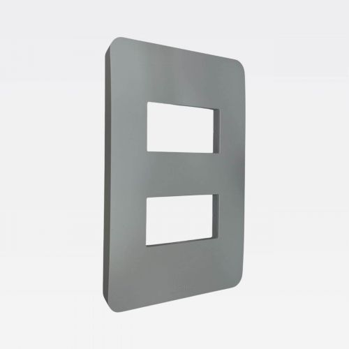 Placa 2 Postos 4x2 Cinza Matix Go Bticino Legrand JA4803M2JG