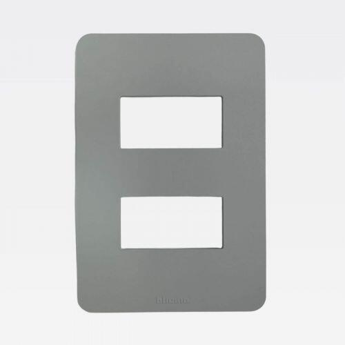 Placa 2 Postos 4x2 Cinza Matix Go Bticino Legrand JA4803M2JG