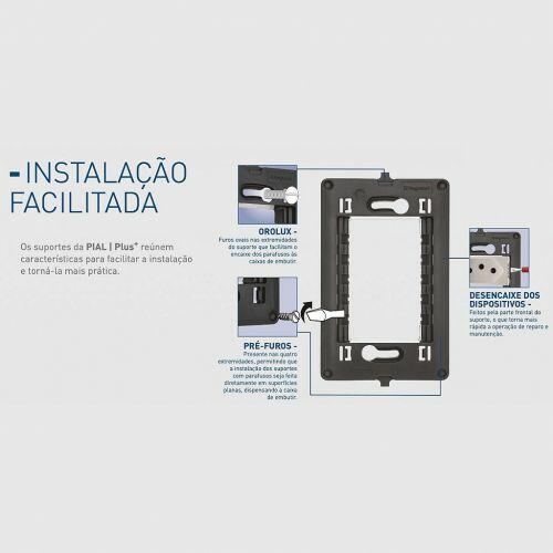 Conjunto 4x2 Tomada Triplex 10A Monobloco Pial Plus+ Legrand