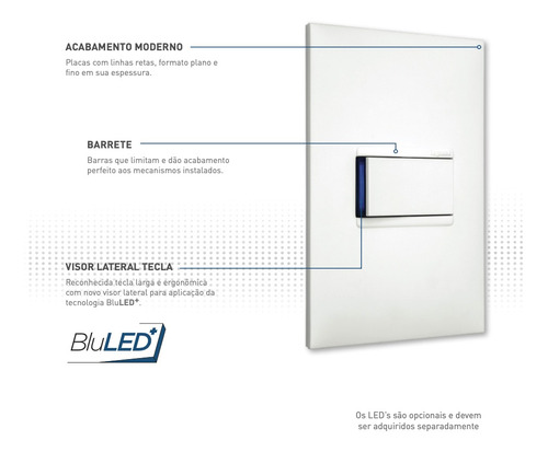Conjunto 4x4 6 Interruptores Simples Pial Plus+ Legrand