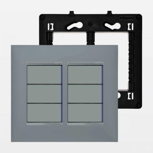 Conjunto 4x4 6 Interruptores Simples Pial Plus+ Legrand
