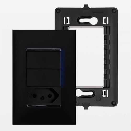Conjunto 4x2 Tomada 10A com 2 Interruptores Simples Pial Plus+ Legrand