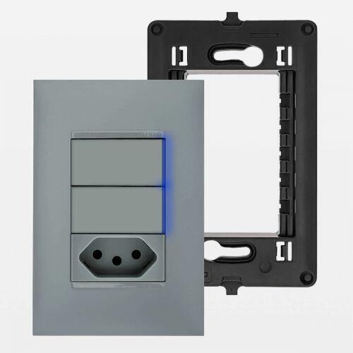 Conjunto 4x2 Tomada 20A com Interruptor Simples Pial Plus+ Legrand