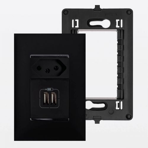 Conjunto 4x2 Tomada USB Dupla 3000mA + Tomada 20A PIAL Plus+ Legrand
