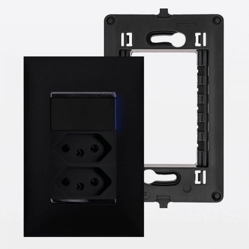 Conjunto 4x2 2 Tomadas 20A + Interruptor Simples c/ LED PIAL Plus+ Legrand