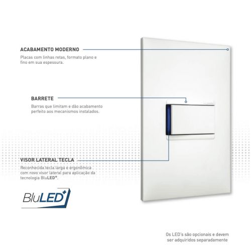 Conjunto 4x2 Tomada 20A + Interruptor Paralelo c/ LED PIAL Plus+ Legrand