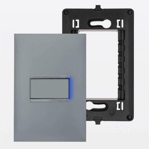 Conjunto 4x2 Interruptor Simples 10A c/ LED Azul PIAL Plus+ Legrand