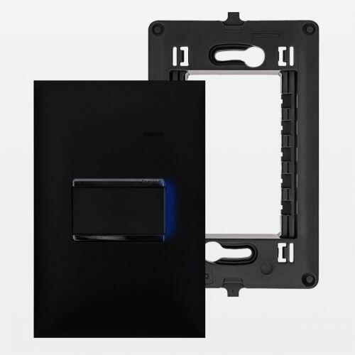 Conjunto 4x2 Interruptor Simples 10A c/ LED Azul PIAL Plus+ Legrand