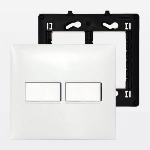 Conjunto 4x4 Interruptor Simples + Interruptor Paralelo c/ LED PIAL Plus+ Legrand