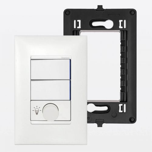 Conjunto 4x2 Dimmer Incandescente/Halógena e Interruptor Duplo PIAL Plus+ Legrand