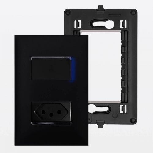 Conjunto 4x2 Interruptor Simples 10A + Tomada 10A PIAL Plus+ Legrand