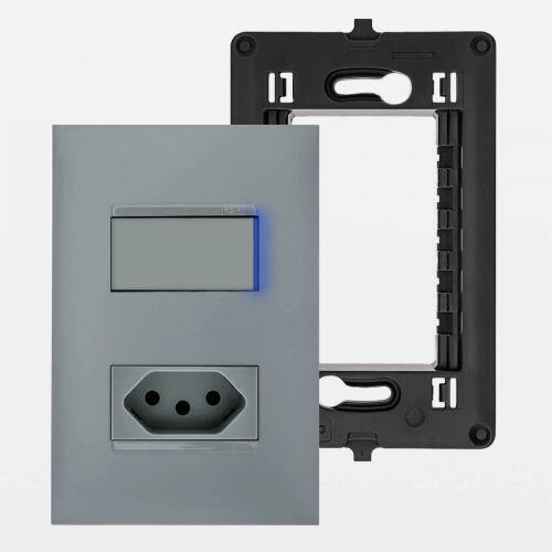 Conjunto 4x2 Interruptor Simples 10A + Tomada 10A PIAL Plus+ Legrand