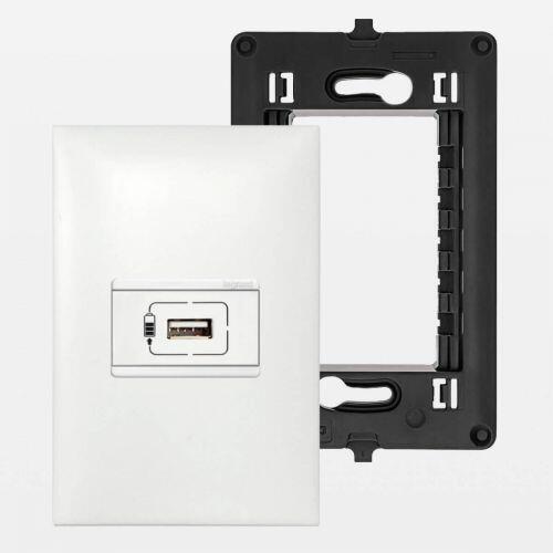 Conjunto 4x2 Carregador USB Simples 3000mA PIAL Plus+ Legrand