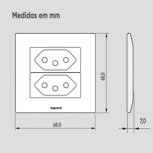 Conjunto para Embutir em M�veis Carregador USB Duplo Tipo A PIAL Plus+ Legrand