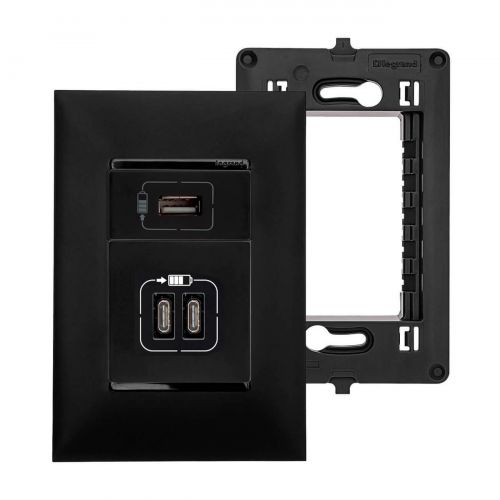 Conjunto 4x2 USB Duplo C + Simples A 10A PIAL Plus+ Legrand