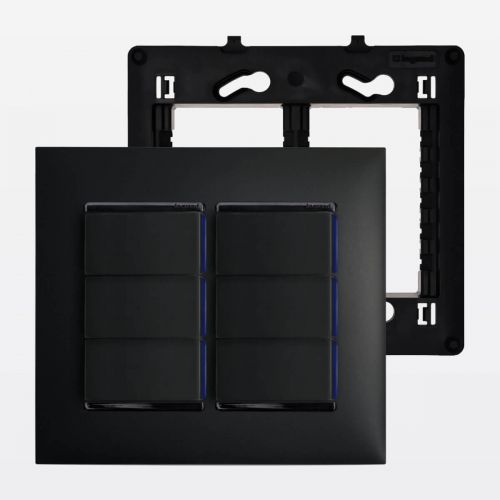 Conjunto 4x4 6 Pulsadores com LED PIAL Plus+ Legrand