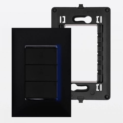 Conjunto 4x2 Interruptor Triplo 2 Simples + 1 Paralelo com LED PIAL Plus+ Legrand