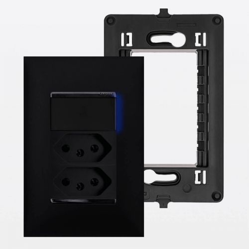 Conjunto 4x2 Interruptor Simples LED + Tomada 10A + Tomada 20A PIAL Plus+ Legrand