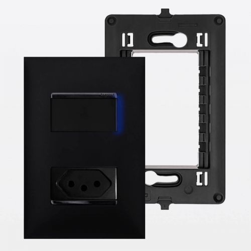 Conjunto 4x2 Interruptor Simples LED + Tomada 20A PIAL Plus+ Legrand