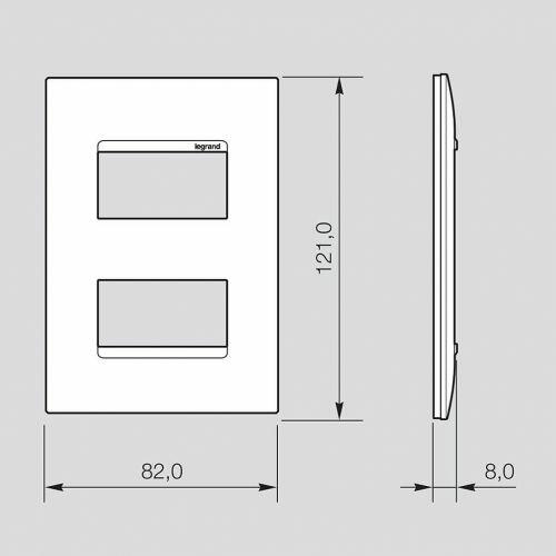 Conjunto 4x2 Interruptor Paralelo com LED e Tomada 10A PIAL Plus+ Legrand