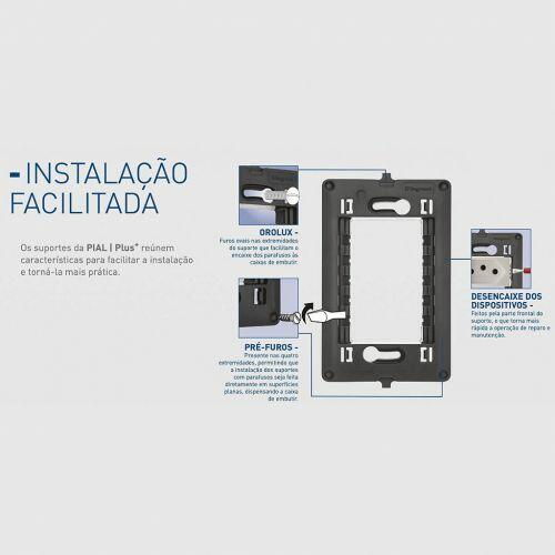 Conjunto 4x2 Interruptor Paralelo com LED e Tomada 10A PIAL Plus+ Legrand