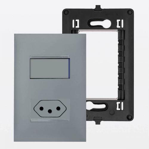 Conjunto 4x2 Tomada 10A c/ Fundo Móvel + Interruptor Simples c/ LED PIAL Plus+ Legrand