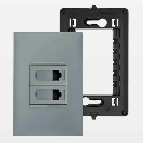 Conjunto 4x2 Tomada Rede RJ45 Cat5e Dupla PIAL Plus+ Legrand